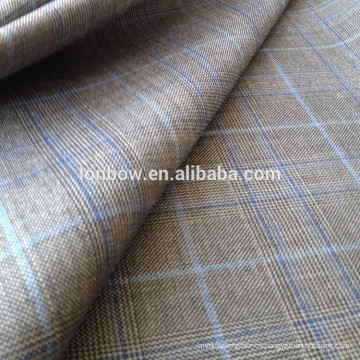 Italian suit merino wool bespoke plaid fabric